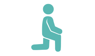 Person doing a kneeling lunge stretch.