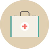 Medical kit icon.