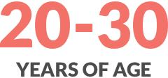 Symptoms tend to start between 20 to 30 years of age.